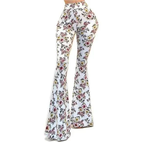 Vivicastle Pantaloni Hippie A Zampa Larga Bell Bottom - Taglia L, Boho Chic Terra - 2